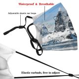 yanfind Ice Glacier Mountain Icy Sea Mountains Winter Icescape Glacial Floating Snow Sky Dust Washable Reusable Filter and Reusable Mouth Warm Windproof Cotton Face