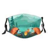 yanfind Camp Vacation Tourist Star River  Moon Forest Scene Hiking Sky Expedition Dust Washable Reusable Filter and Reusable Mouth Warm Windproof Cotton Face