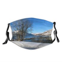 yanfind Ice Lake Daylight Frost Frosty Frozen Mountains Winter Snow Outdoors Season Trees Dust Washable Reusable Filter and Reusable Mouth Warm Windproof Cotton Face