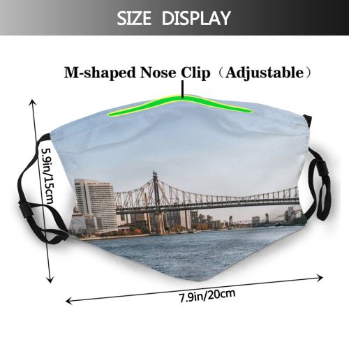 yanfind Infrastructure Structure Daylight Calm Exterior Sightseeing Yacht America Road Way Bridge Daytime Dust Washable Reusable Filter and Reusable Mouth Warm Windproof Cotton Face