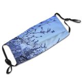 yanfind Winter Hoarfrost Sky Spring Plant Sky Tree Twig Dusk Branch Plant Winter Dust Washable Reusable Filter and Reusable Mouth Warm Windproof Cotton Face