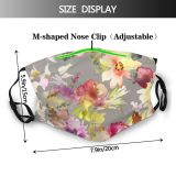 yanfind  Spring Fashion Flower Vintage Garden Flora Drawn Romantic Delicate Watercolor Casual Dust Washable Reusable Filter and Reusable Mouth Warm Windproof Cotton Face