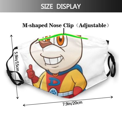yanfind Isolated Cute Mascot Dog Strong Puppy Costume Fun Happy Hero Funny Cartoon Dust Washable Reusable Filter and Reusable Mouth Warm Windproof Cotton Face