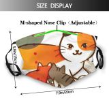 yanfind Cat Cute Carnivore Fox Wildlife Design Art Tail Fun Wild Happy Cartoon Dust Washable Reusable Filter and Reusable Mouth Warm Windproof Cotton Face