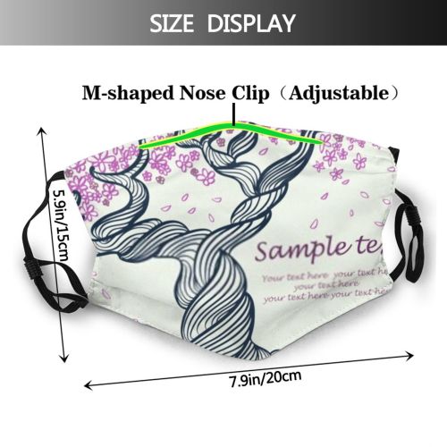 yanfind Abstract Isolated Deciduous Life Sample Here Cute Revival Simplicity Branches Elegance Flowers Dust Washable Reusable Filter and Reusable Mouth Warm Windproof Cotton Face