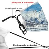 yanfind Ice Glacier Daylight Hike Mountain Panorama Snowy Clouds Switzerland Climb Frozen Altitude Dust Washable Reusable Filter and Reusable Mouth Warm Windproof Cotton Face