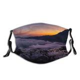 yanfind Dawn Atmospheric East Dramatic Mood Landscape Paddy Agriculture Chinese Rural Scene Sunrise Dust Washable Reusable Filter and Reusable Mouth Warm Windproof Cotton Face