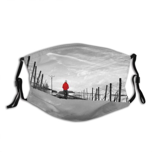 yanfind Winter Wine Cable Slope Vineyard Winter Cloud Landscape Geological Sky Snow Girl Dust Washable Reusable Filter and Reusable Mouth Warm Windproof Cotton Face