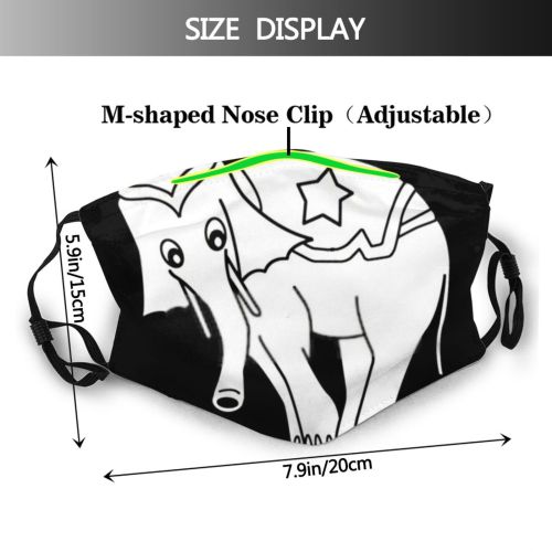 yanfind Abstract Isolated Artwork Cute Big Wildlife Doodle Design Art Wild Funny Traditional Dust Washable Reusable Filter and Reusable Mouth Warm Windproof Cotton Face