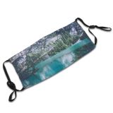 yanfind Idyllic Lake Park Sight Mountain Tyrol Rock Summertime Forest Panoramic River Scenery Dust Washable Reusable Filter and Reusable Mouth Warm Windproof Cotton Face