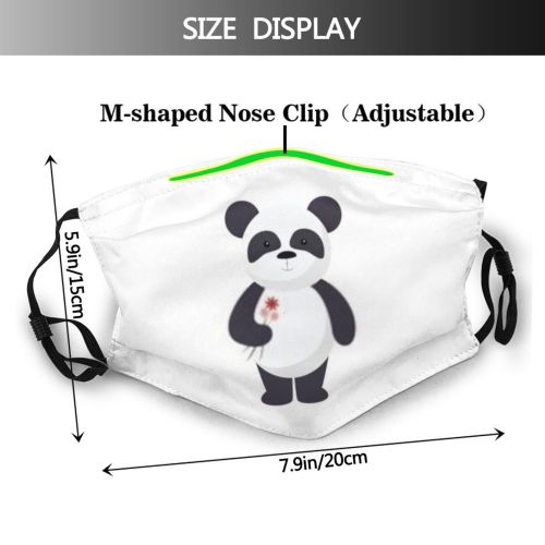 yanfind Isolated Cute Wildlife Bear Design Love Art Heart Wild Happy Panda Funny Dust Washable Reusable Filter and Reusable Mouth Warm Windproof Cotton Face