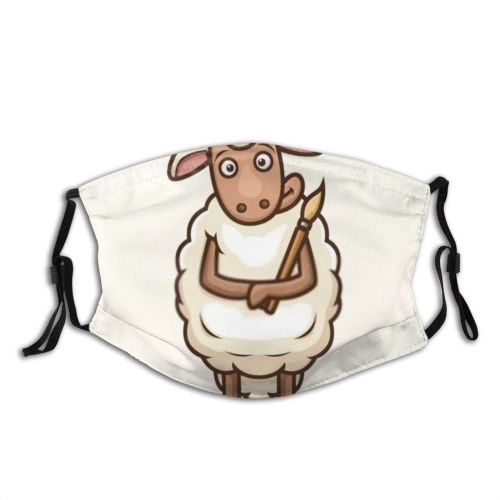 yanfind Abstract Artwork Movement Comic Cute Baby Artistic Album Design Children Pet Sheep Dust Washable Reusable Filter and Reusable Mouth Warm Windproof Cotton Face