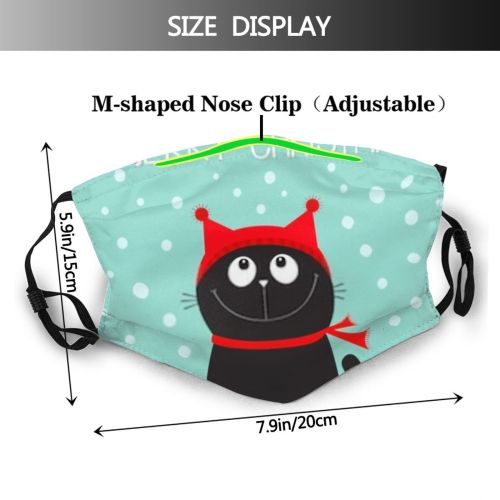 yanfind Candycane Candy Santa Whisker Snow Cane Meow Cat Kitty Christmas Xmas Cute Dust Washable Reusable Filter and Reusable Mouth Warm Windproof Cotton Face