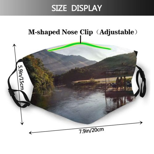 yanfind Lake Daylight Sunset Dawn Forest River Mountains Grass Valley Trees Outdoors Sky Dust Washable Reusable Filter and Reusable Mouth Warm Windproof Cotton Face