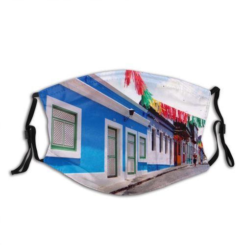 yanfind Metropolis Building Town Pernambuco Building Work Street Flag Tourism Trip Light City Dust Washable Reusable Filter and Reusable Mouth Warm Windproof Cotton Face