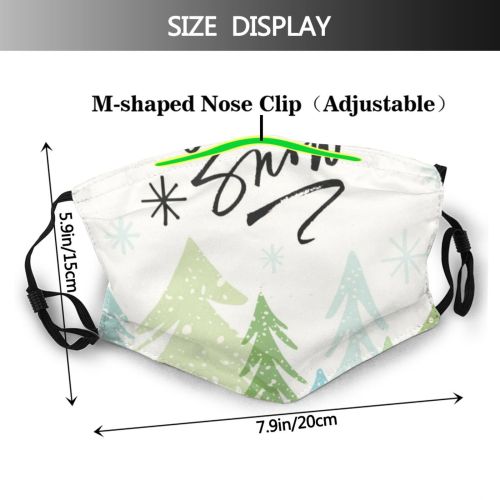 yanfind Calligraphy Tree Snow Modern Event Forest Space Art Simplicity Pine USA Snowflake Dust Washable Reusable Filter and Reusable Mouth Warm Windproof Cotton Face
