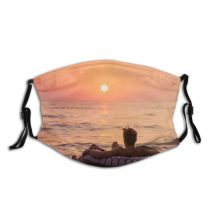 yanfind Idyllic Endless Ring Vacation Illuminate Sunset Evening Faceless Unrecognizable Journey Twilight Anonymous Dust Washable Reusable Filter and Reusable Mouth Warm Windproof Cotton Face