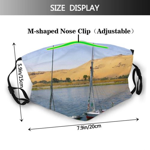 yanfind District Watercraft Transportation Sailboat Sail Sky River Vehicle Nil Lake Boat Egypt Dust Washable Reusable Filter and Reusable Mouth Warm Windproof Cotton Face