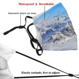 yanfind Idyllic Ice Glacier Daylight Frost Mountain Clouds Switzerland Frozen Tranquil Scenery Altitude Dust Washable Reusable Filter and Reusable Mouth Warm Windproof Cotton Face