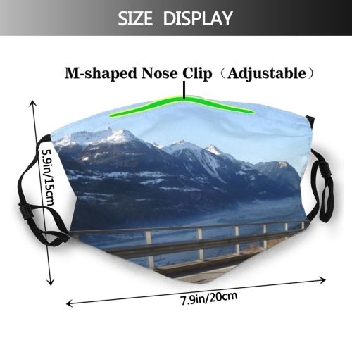 yanfind Ridge Winter Highland Natural Sound Wilderness Landscape Mountain Sky Valley Mountain Road Dust Washable Reusable Filter and Reusable Mouth Warm Windproof Cotton Face