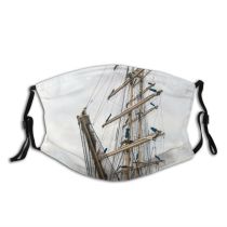 yanfind Tall Adventure Windjammer Barque Vehicle Sea Boat Ship Brig Mast Clipper Rigged Dust Washable Reusable Filter and Reusable Mouth Warm Windproof Cotton Face