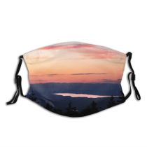 yanfind Idyllic Lake Pine Dawn Mountain Clouds Mountains Misty Trees Outdoors Hazy Sky Dust Washable Reusable Filter and Reusable Mouth Warm Windproof Cotton Face