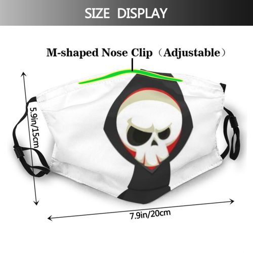 yanfind Horror Gothic Clipart Halloween Frighten Cute Mascot Flying Cloak Grave Skull Spooky Dust Washable Reusable Filter and Reusable Mouth Warm Windproof Cotton Face