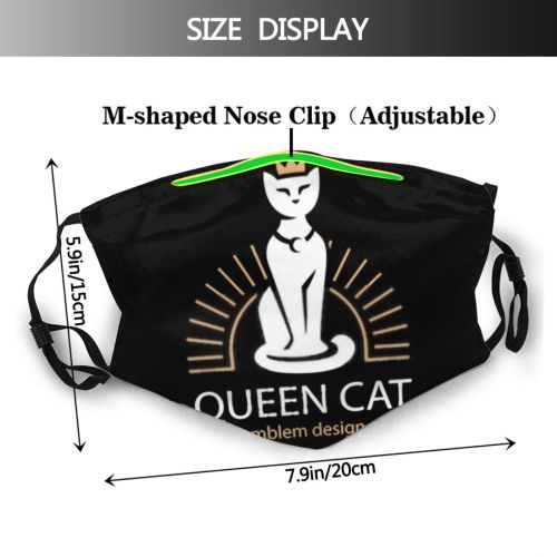 yanfind Isolated Emblem Cat Kitty Cute Magic Egypt Vintage Lady Jewelry Prince Design Dust Washable Reusable Filter and Reusable Mouth Warm Windproof Cotton Face