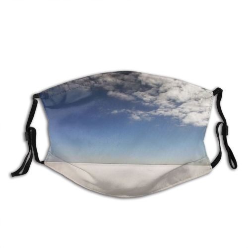 yanfind Winter Frozen Horizon Natural Cloud Sky Ocean Clouds Sand Daytime Lake Atmosphere Dust Washable Reusable Filter and Reusable Mouth Warm Windproof Cotton Face