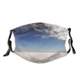 yanfind Winter Frozen Horizon Natural Cloud Sky Ocean Clouds Sand Daytime Lake Atmosphere Dust Washable Reusable Filter and Reusable Mouth Warm Windproof Cotton Face