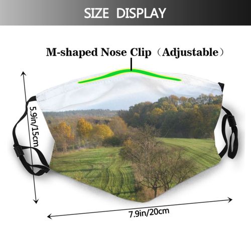 yanfind Field Landscape Forrest Grassland Pasture Natural Morning Leaf Meadow Grass Tree Tree Dust Washable Reusable Filter and Reusable Mouth Warm Windproof Cotton Face