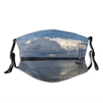 yanfind Sky Sailboat Calm Lake Cloud Sky Reflection Ottawa Clouds Point Reflection Boat Dust Washable Reusable Filter and Reusable Mouth Warm Windproof Cotton Face
