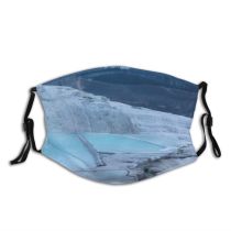 yanfind Ice Glacier Pamukkale Daylight Melting Frosty De Mountain Beauty Road Icy Frozen Dust Washable Reusable Filter and Reusable Mouth Warm Windproof Cotton Face