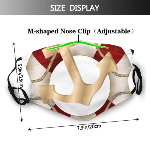 yanfind Sailor Lifesaver Boat Art Football Ball Protective Anchor Life Lifejacket Soccer First Dust Washable Reusable Filter and Reusable Mouth Warm Windproof Cotton Face