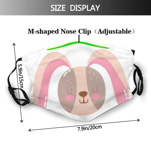 yanfind Isolated Cute Mascot Hare Wildlife Rabbit Design Face Pet Fluffy Art Bunny Dust Washable Reusable Filter and Reusable Mouth Warm Windproof Cotton Face