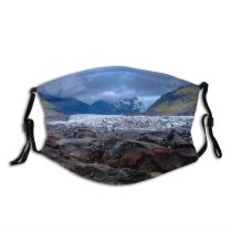 yanfind Ice Glacier Frozen Landscape Scenic Daylight Frost Outdoors Sky Snow Mountains Frosty Dust Washable Reusable Filter and Reusable Mouth Warm Windproof Cotton Face