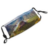 yanfind Idyllic Lake Daylight Hike Rock River Mountains Grass Valley Trees Outdoors Hill Dust Washable Reusable Filter and Reusable Mouth Warm Windproof Cotton Face