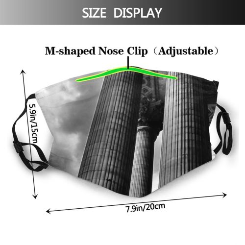 yanfind Creepy Pantheon Sky Sky Spooky Classic Cloudy Gothic Column Paris Dark Darkness Dust Washable Reusable Filter and Reusable Mouth Warm Windproof Cotton Face