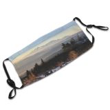 yanfind Ice Sunset Frost Frosty Wide Snowy Forest Clouds Frozen River Mountains Winter Dust Washable Reusable Filter and Reusable Mouth Warm Windproof Cotton Face