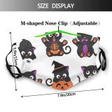 yanfind Isolated Horror Halloween Cat Cute Autumn October Pumpkin Spooky Design Ghost Art Dust Washable Reusable Filter and Reusable Mouth Warm Windproof Cotton Face