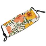 yanfind Blossom Spring Flower Hibiscus Aloha Fashion Garden Hawaiian Watercolor Plant Tropical Monstera Dust Washable Reusable Filter and Reusable Mouth Warm Windproof Cotton Face