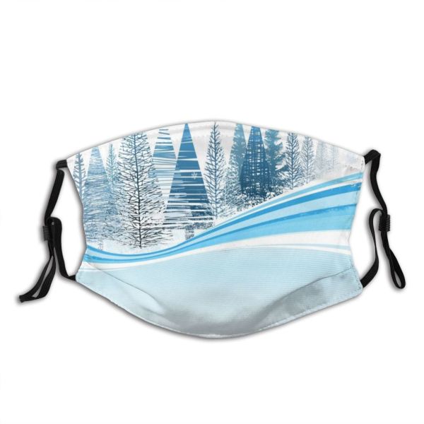 yanfind Ice Social Sport Glowing East Star Landscape Frozen Tree Scene Snow Entertainment Dust Washable Reusable Filter and Reusable Mouth Warm Windproof Cotton Face