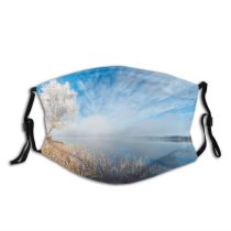 yanfind Frost Landscape Frozen Tranquility Tree Scene Sweden Sky Fog Idyllic Reflection Season Dust Washable Reusable Filter and Reusable Mouth Warm Windproof Cotton Face