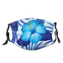 yanfind Blossom Spring Flower Hibiscus Fashion Vintage Trendy Flora Hawaiian Plant Tropical Modern Dust Washable Reusable Filter and Reusable Mouth Warm Windproof Cotton Face