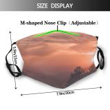 yanfind Idyllic Amazing Calm Sunset Seaside Mountain Twilight Highland Sea Magnificent Tranquil Picturesque Dust Washable Reusable Filter and Reusable Mouth Warm Windproof Cotton Face