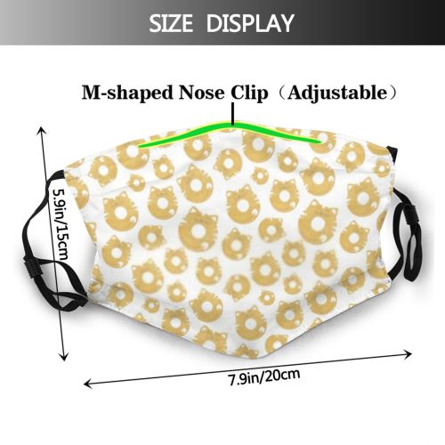 yanfind Isolated Decor Cat Kitty Cute Colorful Seamless Sugar Dessert Child Flowers Baby Dust Washable Reusable Filter and Reusable Mouth Warm Windproof Cotton Face