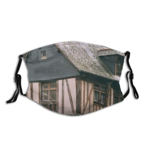 yanfind Idyllic Masonry Wooden Town Attic Daylight Exterior Rough Silent Ribbed Solitude Urban Dust Washable Reusable Filter and Reusable Mouth Warm Windproof Cotton Face