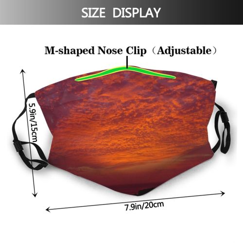 yanfind Curacao Afterglow Dusk Sunset Sky Sunset Sky Horizon Morning Sunrise Celestial Evening Dust Washable Reusable Filter and Reusable Mouth Warm Windproof Cotton Face