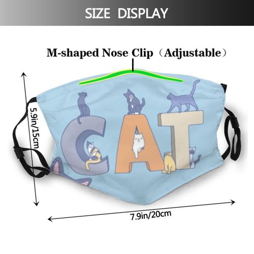 yanfind Isolated Happiness Emotional Cat Comic Cute Around Doodle Simple Design Sleeping Face Dust Washable Reusable Filter and Reusable Mouth Warm Windproof Cotton Face