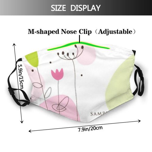 yanfind Abstract Garden Lovely Cute Announcement Birth Wedding Celebrate Unique Doodle Baby Arrival Dust Washable Reusable Filter and Reusable Mouth Warm Windproof Cotton Face